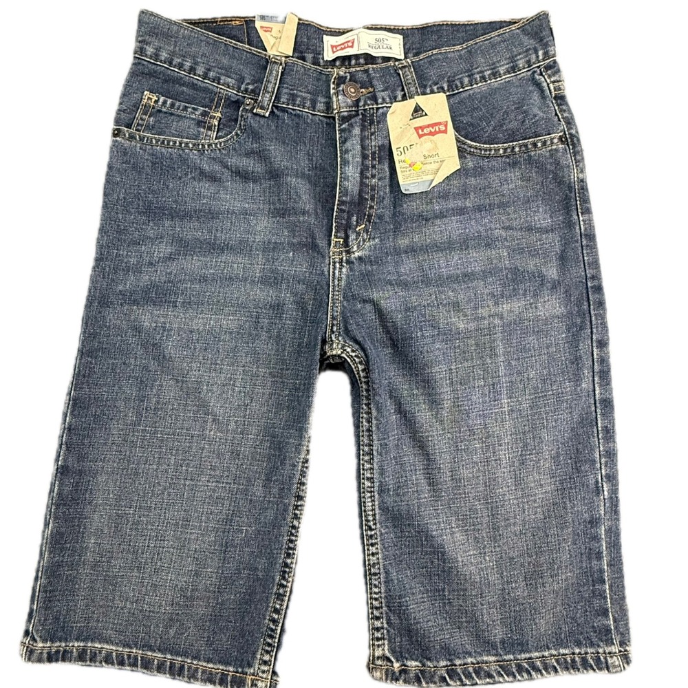 Levi's 505 Regular Short Women 16 Blue Denim‎ Below The Knee Jorts W28
